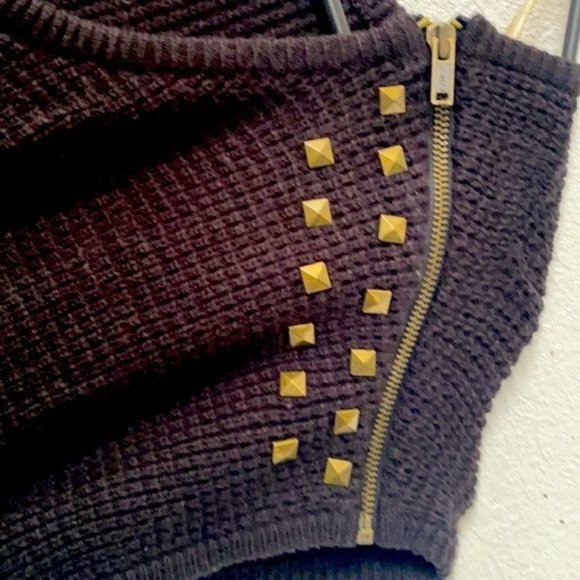 A.N.A. A New Approach 100% Acrylic Black Knitted Dress w Zipper Size L - Picture 9 of 12